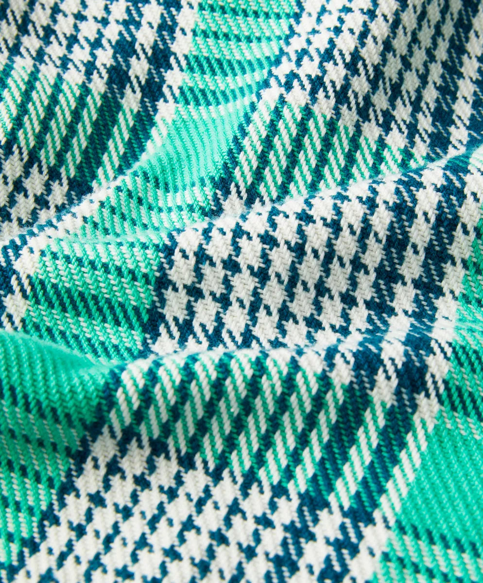 Sea Green Graph Plaid