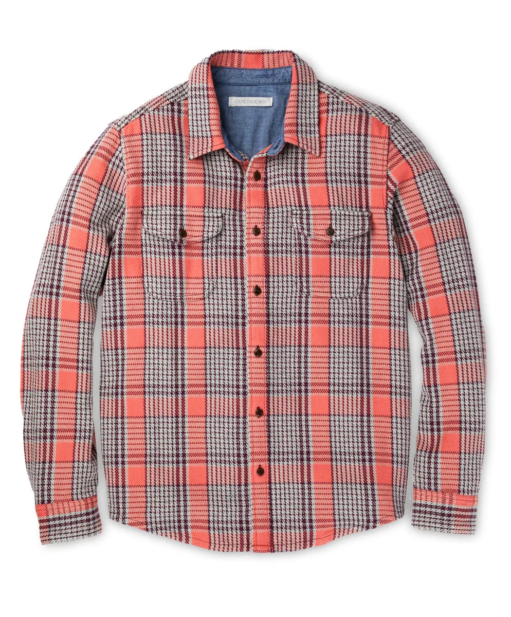 Bright Coral Graph Plaid