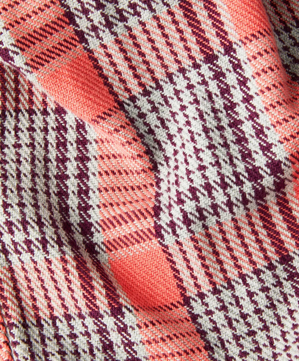 Bright Coral Graph Plaid