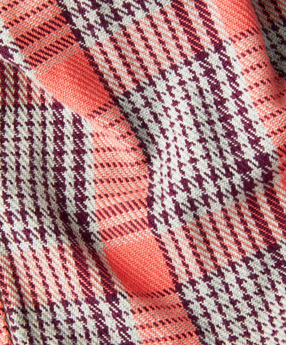 Bright Coral Graph Plaid
