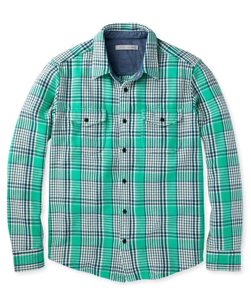Sea Green Graph Plaid