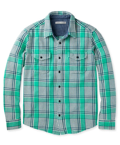 Sea Green Graph Plaid
