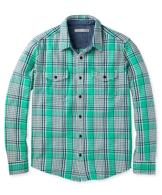 Sea Green Graph Plaid