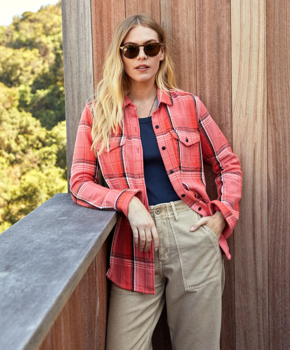 Bright Coral Andover Plaid