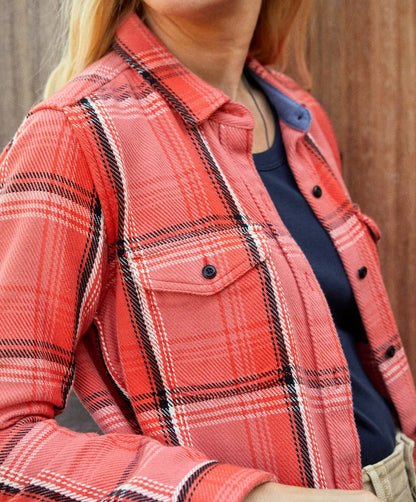 Bright Coral Andover Plaid