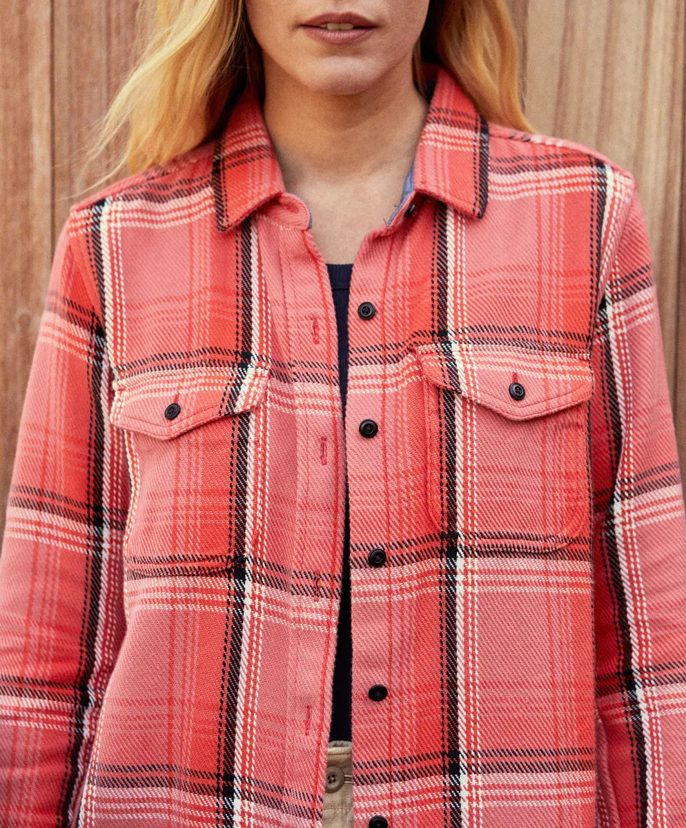 Bright Coral Andover Plaid