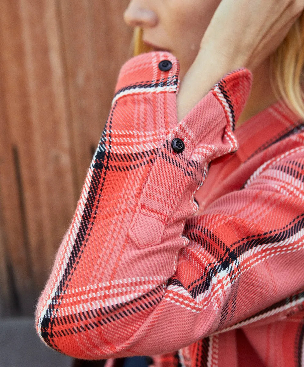 Bright Coral Andover Plaid