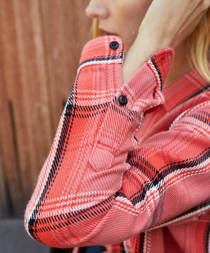 Bright Coral Andover Plaid