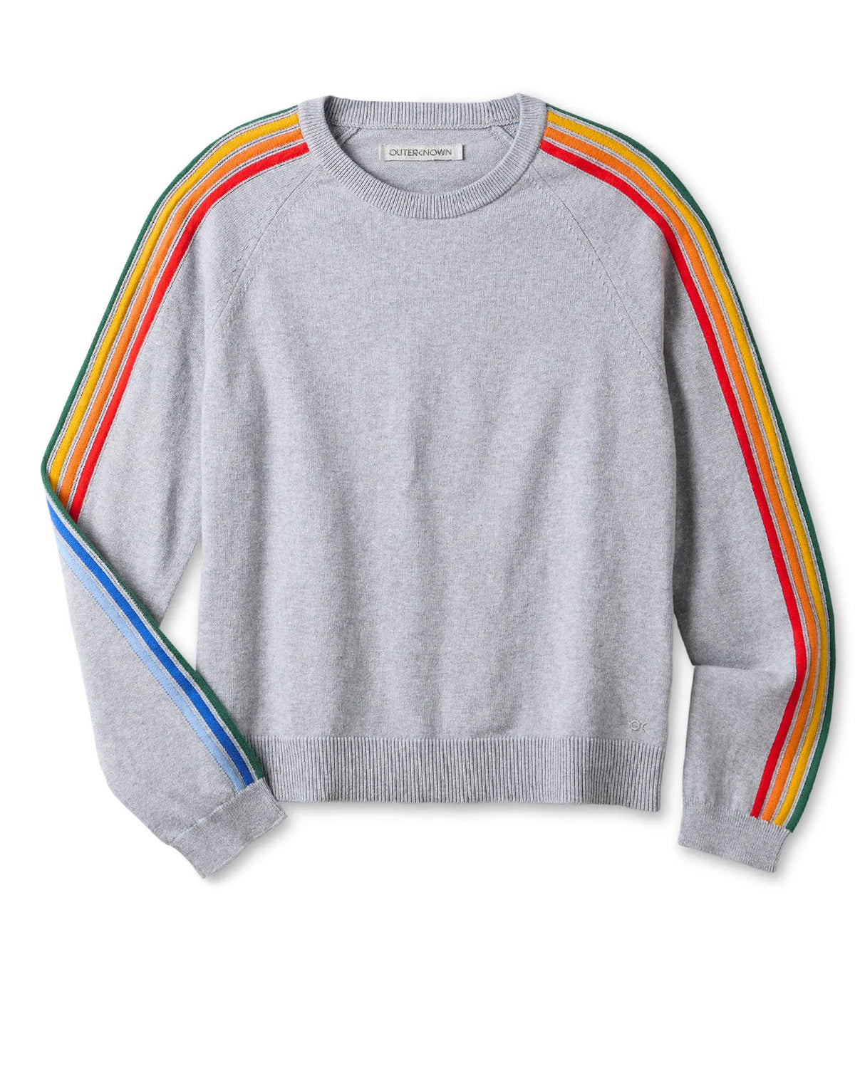 Heather Grey Rainbow Stripe